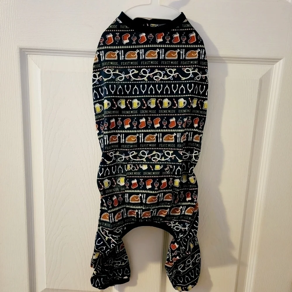 NWT Top Paw Thanksgiving Christmas Fair Isle Dog Pajama PJ'S Holiday Pet Clothes